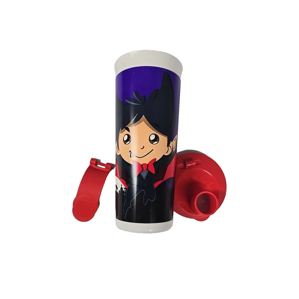 Tupperware Tumbler 16oz Halloween Vampire Purple Flip Top New Open
